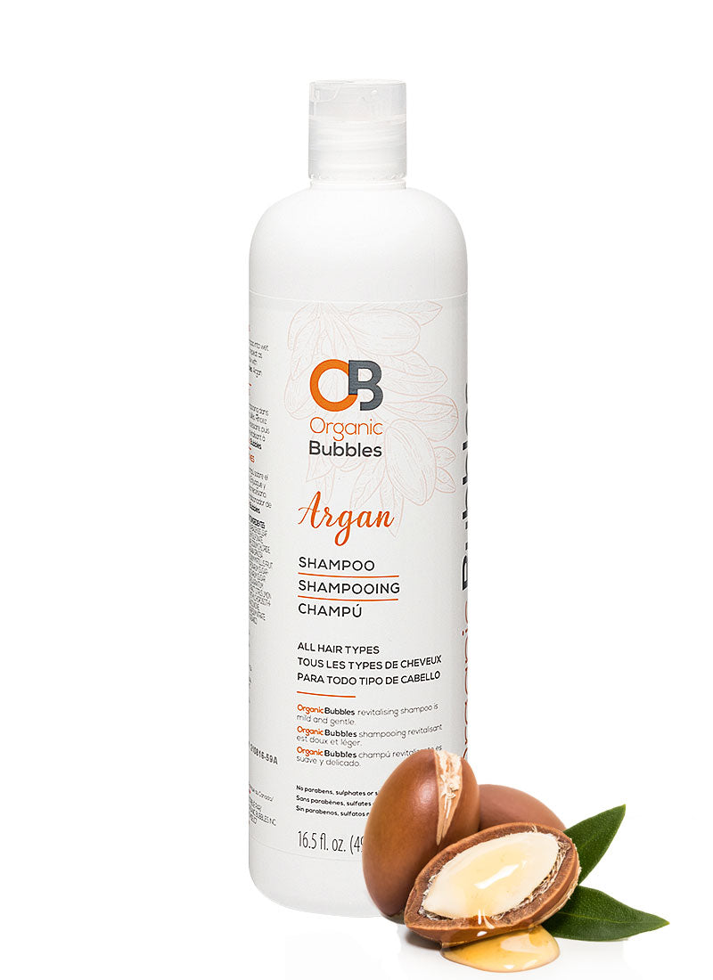 Organic Bubbles Argan Shampoo - Plant Based Formula - Paraben free